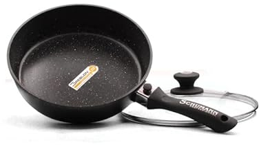Schumann Professionnel - Sauteuse 28cm - Compatible Tous feux dont Induction - Fonte d'Aluminium Sans PFOA - Manche Amovible en Silicone - Couvercles Inclus