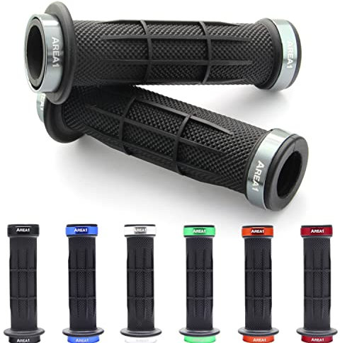 Universal Fahrrad E-Bike Quad ATV Lenkergriffe Griffgummis 2 x 22mm (Stripe) (Grau)