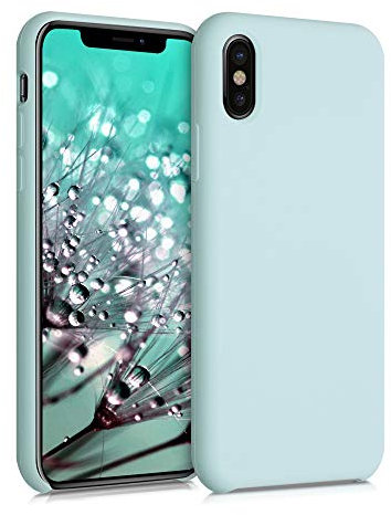 kwmobile Case Compatible with Apple iPhone X Case - TPU Silicone Phone Cover with Soft Finish - Cool Mint