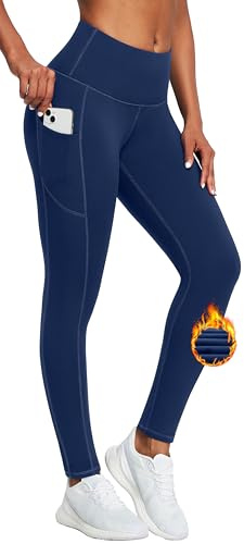 Fleece Lined Leggings for Women High Waisted Thermal Leggings Yoga Pants | Thermal Fleece Lined Warmth,Flattering High Waist Fit,Soft Stretch Comfort,Deep Side Pockets,Running,Gym,Workout