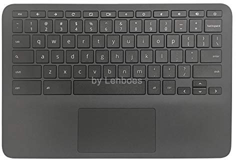 lenboes Laptop Palmrest Upper Case Top Cover with US Keyboard Touchpad Assembly Replacement for HP Chromebook 11 11A G8 EE TPN=Q232 L90338-001 Gray