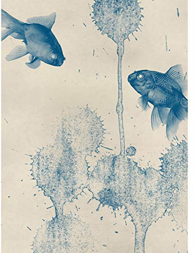 Designwalls 2.0 | Blue Fish DD119134 | Unterwasser Tapete für Wohnzimmer Küche | Vlies Tapete Blau Beige/Creme - 1,92 m x 2,6 m