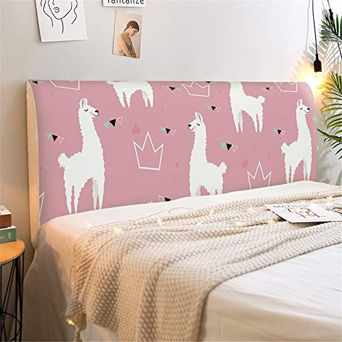 FANSU Housses de Tête de Lit, Animal Impression Extensible Anti-poussière Couvre-tête de Lit Protecteur Antipoussière pour Tête de Lit, Moderne Décoration de Chambre (Rose,150cm)