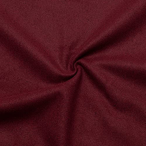 STOFFKONTOR Wollstoff Stoff Winter Basic - Meterware, bordeaux - zum Nähen von Mänteln, Jacken, Ponchos, Decken, Homeaccessoires uvm.