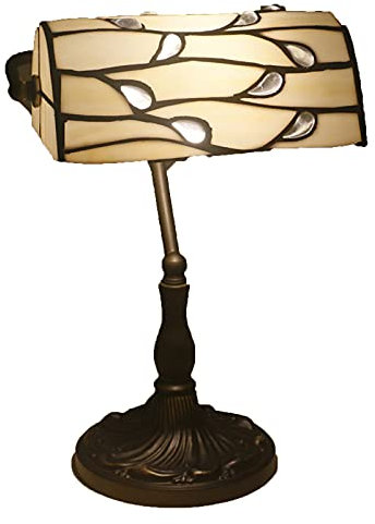 GAUUA Banker Bureau Table Lamptiffany Lumière de Chevet Verre taché pour cafetière Table de Nuit Lampe de Nuit Night Light Lighting Intérieur Décoration,Transparent