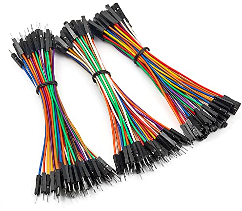 Chanzon 120pcs 10cm Header Jumper Wire Dupont Cable Line Connector Assorted Kit Set (Male Female M-M M-F F-F) Solderless Multicolor for Arduino Raspberry pi Electronic Breadboard Protoboard PCB Board