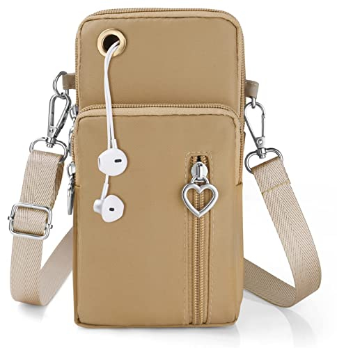 Aucuu Handytasche zum Umhängen Damen,Nylon Kleine Umhängetasche mit Kopfhörer Eingang,Mini Crossbody Schultertasche Handytasche,Handy Schultertasche ür Handy unter 7 Zoll