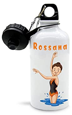 Mr. Gadgets Borraccia Personalizzabile con Nome Vari Modelli-Sport- Bambino-Bambina 500ml (Nuoto Sincronizzato Bimba)