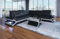 Sofa Sorrento in L Form als Ecksofa mit Bettfunktion zum Schlafsofa Ledersofa mit LED Licht Moderne Couch (ohne Bettfunktion, Schwarz-Weiß)