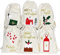 Papierdrachen 6 Geschenksäckchen zu Weihnachten - Geschenke nachhaltig einpacken - wunderschön Bestickt und ideal zum Verpacken Cremefarben bunt Bestickt - 13x18 cm - Set 8