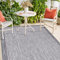 payé Outdoor Teppich Wetterfest - 160x230cm - Grau Weiß - Bordüre - Teppiche für Terrasse Balkon Garten Indoor