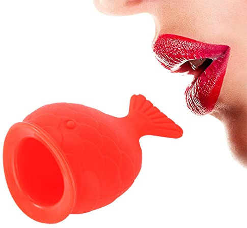 Lip Plumper, Lips Enhancer Hand Size Silicone Women Portable Fish shaped Lip Plumper Enhancer Fish shaped Lip Pump Tool Pout Lips Enhancer Plumper Tool for Lip Plumping Lip Plumper Tool