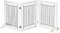 PawHut Foldable Wooden Pet Gate w/ 3 Panels 2 Support Feet for Small Dogs White