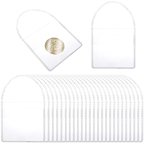 TIESOME Münztaschen Set Münzen Hüllen, 50 Stück 2 Zoll Anti-oxidation schmuck-aufbewahrung schmuckaufbewahrung für Münzen Schmuck und kleine Gegenstände