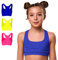 FOCENZA Top Bambina in Microfibra, Reggiseno Sportivo Bimba Elasticizzato e Confortevole Ideale per Ginnastica Artistica, Multipack da 3 Pezzi, Made in Italy (Bubble Fluo-Giallo Fluo-Bluette, M)