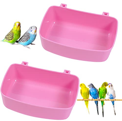 Sunshine smile 2 Pack Papagei Badewanne,Kleine Papagei Dusche Bad,Vogelbadewanne FüR KäFig,HäNgen Vogelbad Badewanne,Papageiendusche VogelkäFig ZubehöR,Papagei Badewanne Vogel,VogelkäFig-ZubehöR