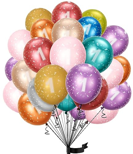 balloon Geburtstag zahlen luftballon 1 jahre | Folienballon 1. 15Pcs 32cm Luftballons Mädchen Junge Geburtstagsdeko-Ballon Zahl Deko zum Geburtstag-fliegt mit Helium