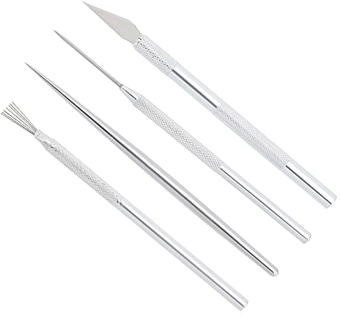 UNICRAFTALE 4Pcs Polymer Clay Tools Pottery Clay Sculpting Modeling Tool Sets 13.5-39mm Detail Tools Stainless Steel Pottery Sculpture Feather Wire Texture Tool Steel Craft Kit for Sculpture Pottery