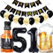 Conruich Kit de Décoration Anniversaire 51 Ans - Ballon de Bière, Ballon Whisky Hélium pour Fête Homme et Femme