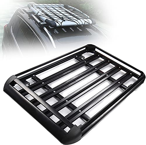 XDLYWUZIQ Dachgepäckträger Dachkorb Dachgepäckträger Tasche Dachgepäckträger Universal,dachbox Offroad zubehör Auto Gepäckkorb Auto Top-Gepäckhalter Träger SUV-Aufbewahrung,Black-140X100cm