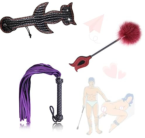 HUNTVE Frusta da addestramento per Equitazione a Coda di Pesce in Pelle con Strass a Forma di Gatto Set da 3 Pezzi