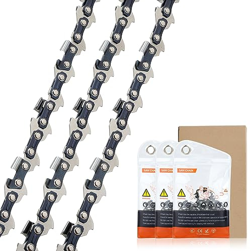Savior Lot de 3 Chaîne de tronçonneuse Faible Rebond 3/8LP 55 maillons 1,3mm 40cm Compatible pour Stihl MS180 MS181 MS201T MS211 MS231