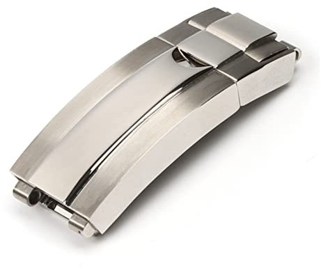 TEMKIN Edelstahl Faltschließe Glide Lock 9mm für Rolex, Submariner, Oysterflex, Daytona, GMT Uhrenarmband mit Faltschließe in BrightSilver