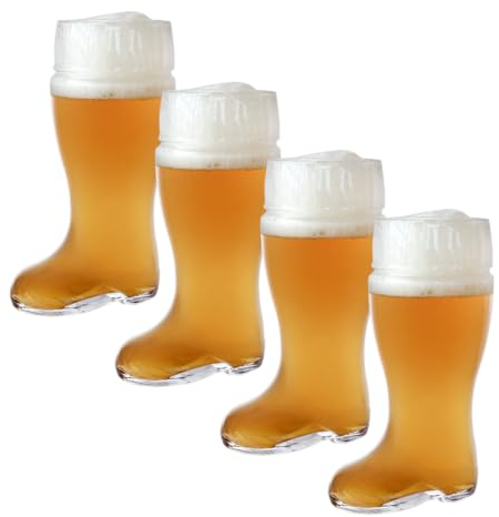 CRISTALICA Bierglas Fußballschuh 1 Liter 4 Stück