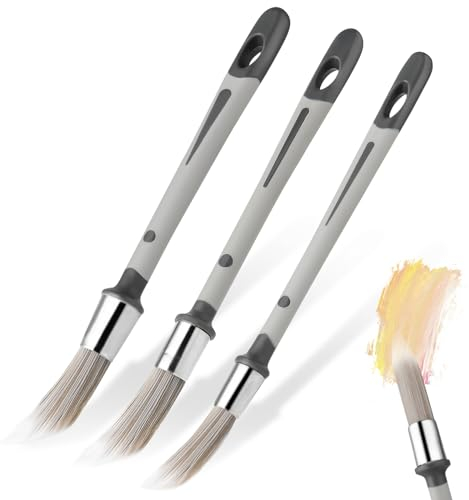 Ouligay 3Pcs Paint Brushes for Wall 0.55/0.6/0.7 inch Small Paint Brush for Decorating Edger Touch Up Paint Brush for House Corners Window Narrow Areas