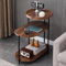 3-Tier Side Table slim side tabl living room Coffee Table Bedside Table,with Storage Shelf Sofa Versatile Furniture for Books, Coffee, and Bedroom Essentials – Ideal Living Room (Rustic Brown)