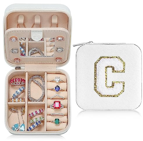 TINGN Schmuckkästchen Geschenke Mädchen - Reise Mädchen Schmuckkästchen Mädchen Teenager Mädchen Geschenke Schmuckkästchen Klein Weihnachtsgeschenke für Mädchen Buchstabe C Schmuckschatulle Mädchen