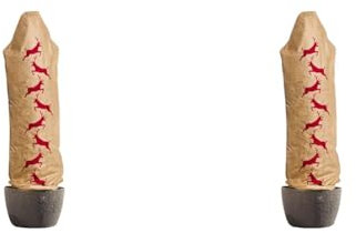Windhager Winter-Deko-Vlieshaube Protect, Kälteschutz, Frostschutz, Wintervlies, Gartenvlies, Abdeckvlies, Hirsch-Motiv, Größe L, 0,6 x 1,8m, 06839 (Packung mit 2)