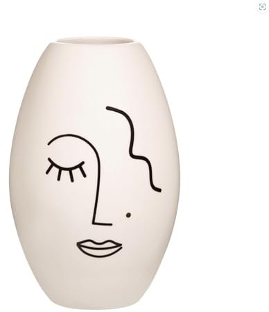 BARBACADO Große Vase, abstraktes Gesicht, Design-Vase, Deko