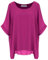 Van Der Rich ® - Chemisier en Voile Mousseline Doublé Intérieur - Femme (Fushia, L-XL)