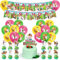 Pferde Geburtstagsdeko, Grün Geburtstagsdeko Tortendeko Geburtstag Luftballons, 32pcs Tortendeko Pferd, Mädchen Gegen Jungs-1 Happy Birthday Banner, 13 Cake Figuren Decoration, 18 Latexballon
