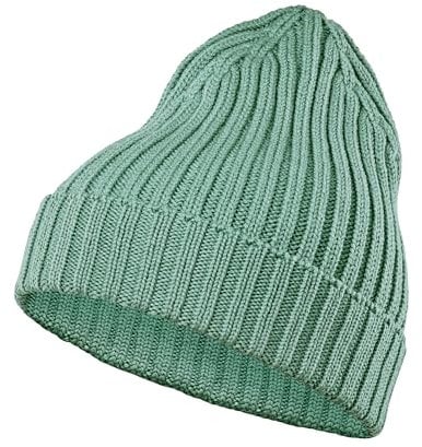 FALKE Unisex Beanie-Mütze Hat Rib U Be Wolle schnelltrocknend warm 1 Stück, Grün Caiman 7998, OneSize