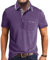 Comilaka Men's Short Sleeve Casual Polo Shirts Classic Button Contrasting Colors T- Shirts with Pocket Stylish Tops Purple