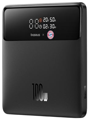 Baseus Powerbank 20000 mAh 100 W PD, External Battery USB C, Fast Charging Power Bank Blade HD Compatible with Laptops, iPad, iPhone 15 14 13 12 11 Pro, Samsung Galaxy, Steam Deck, ROG Ally, Switch