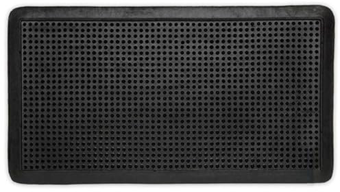 Acan Tradineur - Felpudo de Goma, Superficie con Picos, Antideslizante, Lluvia, Exterior, Entrada de casa, Ligero, fácil Limpieza (Negro - 30 x 55 cm)