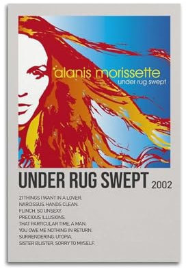 NUSLNG Alanis Morissette Album unter dem Teppich, Kunst-Cover, Raumdekoration, ästhetische Schlafzimmerdekoration, Leinwandposter für Schlafzimmer, 20 x 30 cm, ungerahmter Stil