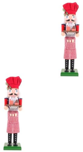 TOPBATHY Cascanueces De Mesa Adornos De Chef 2 Piezas Marioneta Cascanueces De Vacaciones Mesa Grande De Cascanueces Festival Tradicional Cascanueces Cocinero Cascanueces De Escritorio del Paño