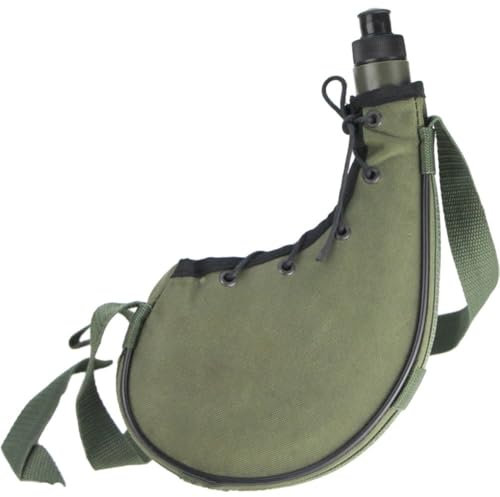 Vobumix Botella De Agua Militar De 800ml con Cinturón Y Cubierta, Botella De Agua De Camuflaje, Cantimplora Militar para Exteriores, para Acampar, Senderismo Y Escalada