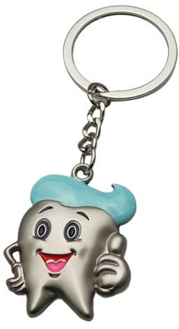 Zahn-Schlüsselanhänger, Zahnarzt-Schlüsselanhänger, niedliches Geschenk in Form eines Zahnes zum Aufhängen, kreativer Zahnschmuck aus Legierung, dekorativer Schlüsselanhänger, Geschenk für den