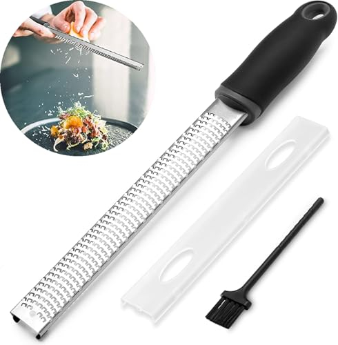 Bkemkri Râpe de Cuisine Fine, Râpe pour Citron, Gingembre Rape Fromage, Râpe À Fromage Manuelle, Râpe de Qualité Supérieure, Rape Parmesan, Rapeuse Fromage, Zesteur d'Agrumes, Râpe à Fromage Manuelle