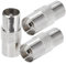 Greluma 3 Piezas Conector coaxial PAL de enchufe a enchufe, conectores macho a hembra para TV para cables de antena, cables satelitales, cables coaxiales