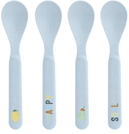 LÄSSIG Kinder Löffel Set (4 Stk.) Kinderbesteck ohne Melamin, BPA-frei, für Spülmaschine und Mikrowelle/Spoon Set Happy Fruits Lemon