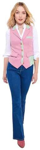 Joe Browns Tweed Patch Waistcoat Gilet, Rose, 40 Femme