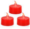 ERTYUI 12 Pack LED Tea Lights, Last 200 Hours +, for Decoration (Red Light, Red Base, 12pcs)