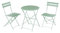 eSituro Balkonmöbel 3-teilig, Bistrotisch mit 2 Stühlen, Gartenmöbel Terrassenmöbel Set klappbar, Sitzgruppe Outdoor Garten Balkon, Metall, Grün
