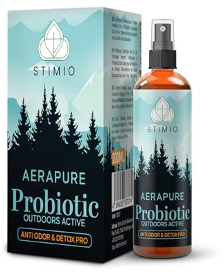 Stimio OUTDOOR ANTI ODOR & DETOX Spray – Probiotischer Geruchsentferner & Enzymreiniger | 100 ml für Wanderschuhe, Zelt, Angeln, Outdoor-Toilette, Rucksack, Trecking-Schuhe | Biologisch & effektiv